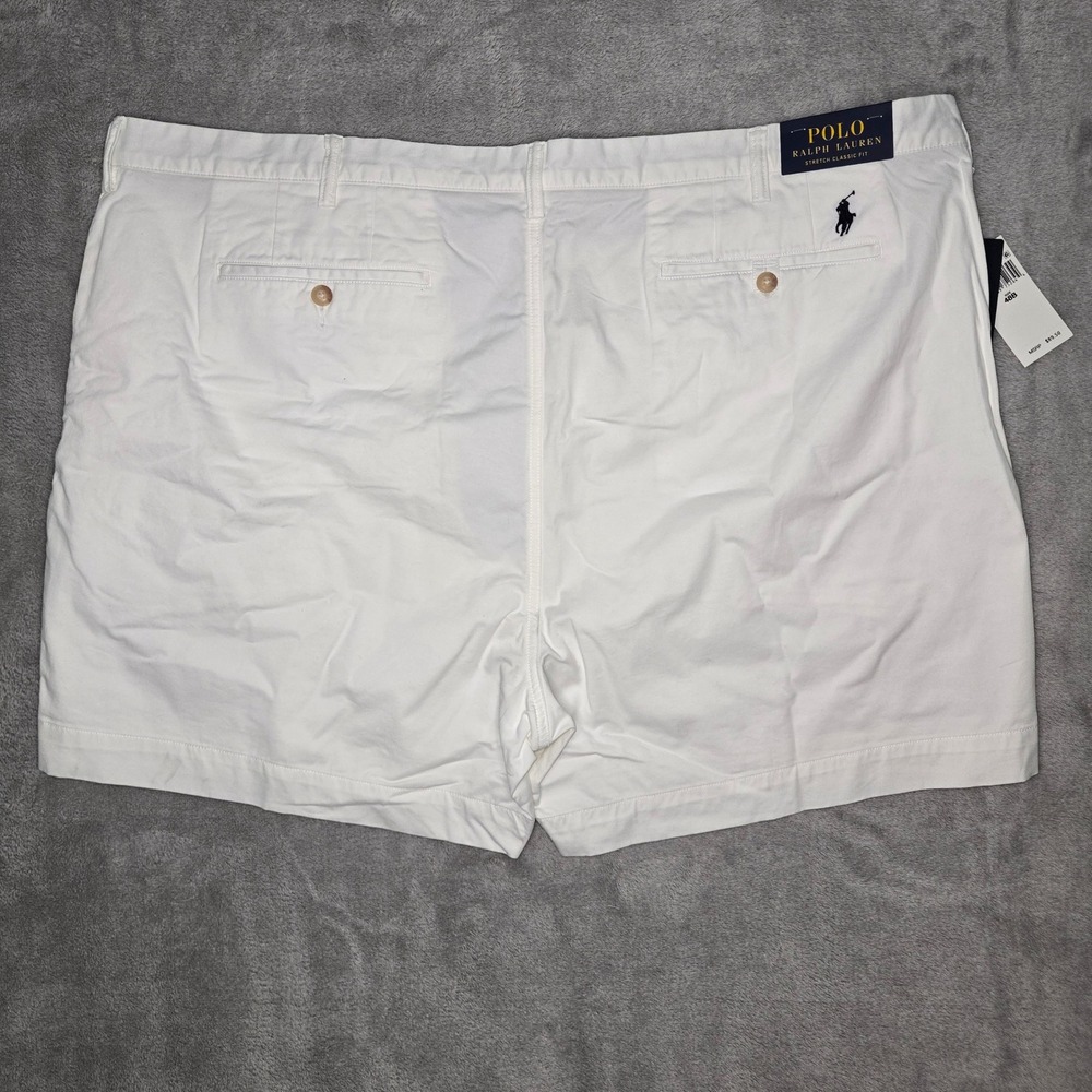 Polo Ralph Lauren Mens White Stretch Classic Fit Chino Shorts 48 NEW - Picture 4 of 11